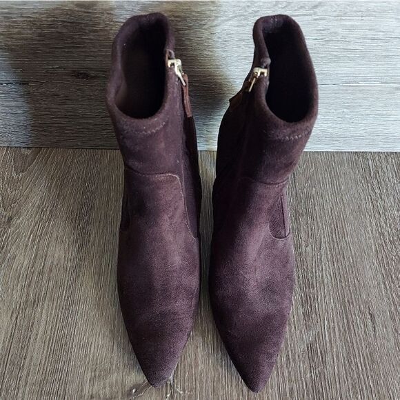 Nine West Women's Cadence Brown Suede Ankle Bootie Size 7.5 - Picture 3 of 9